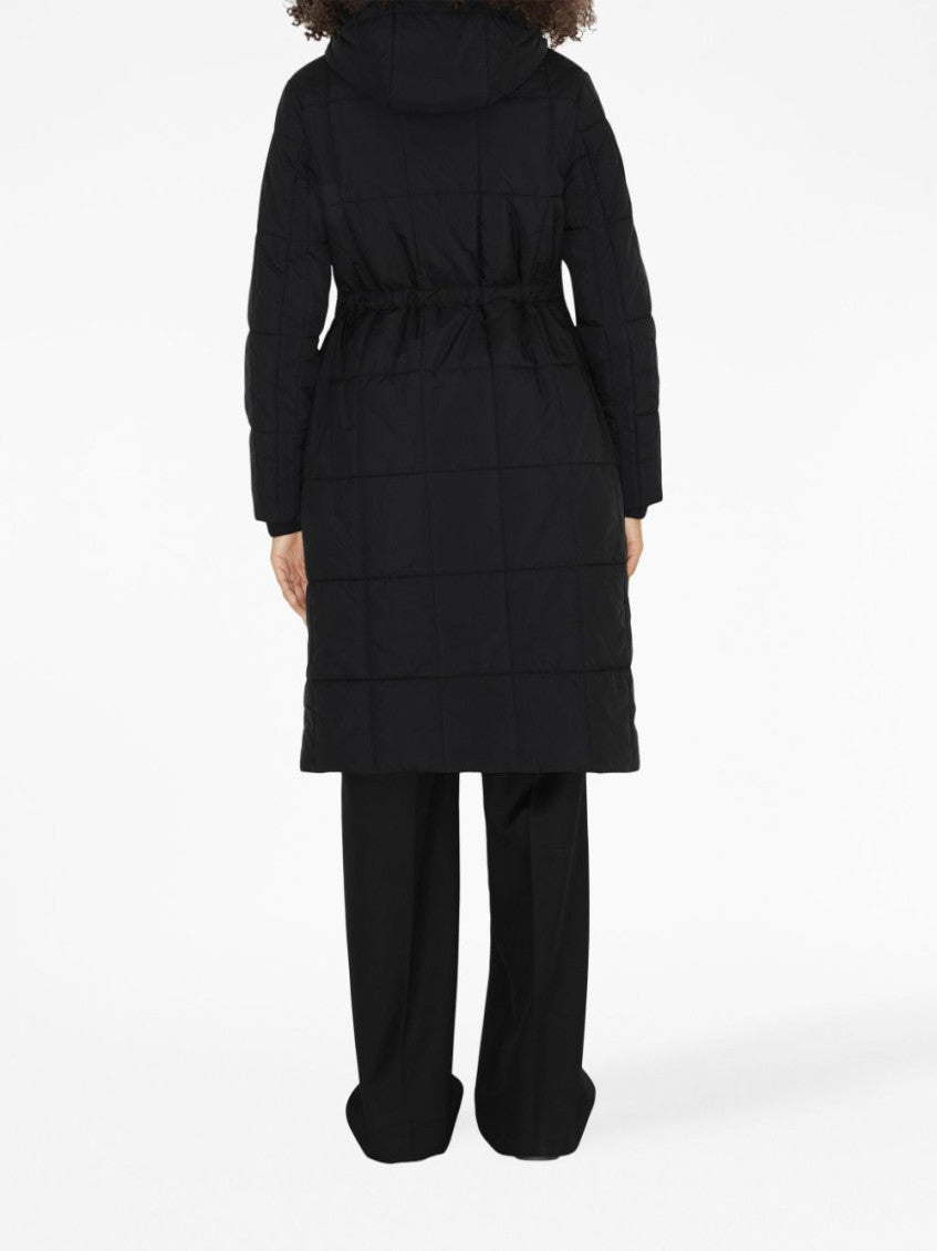 Black Quilted Hooded Long-sleeve Jacket 3