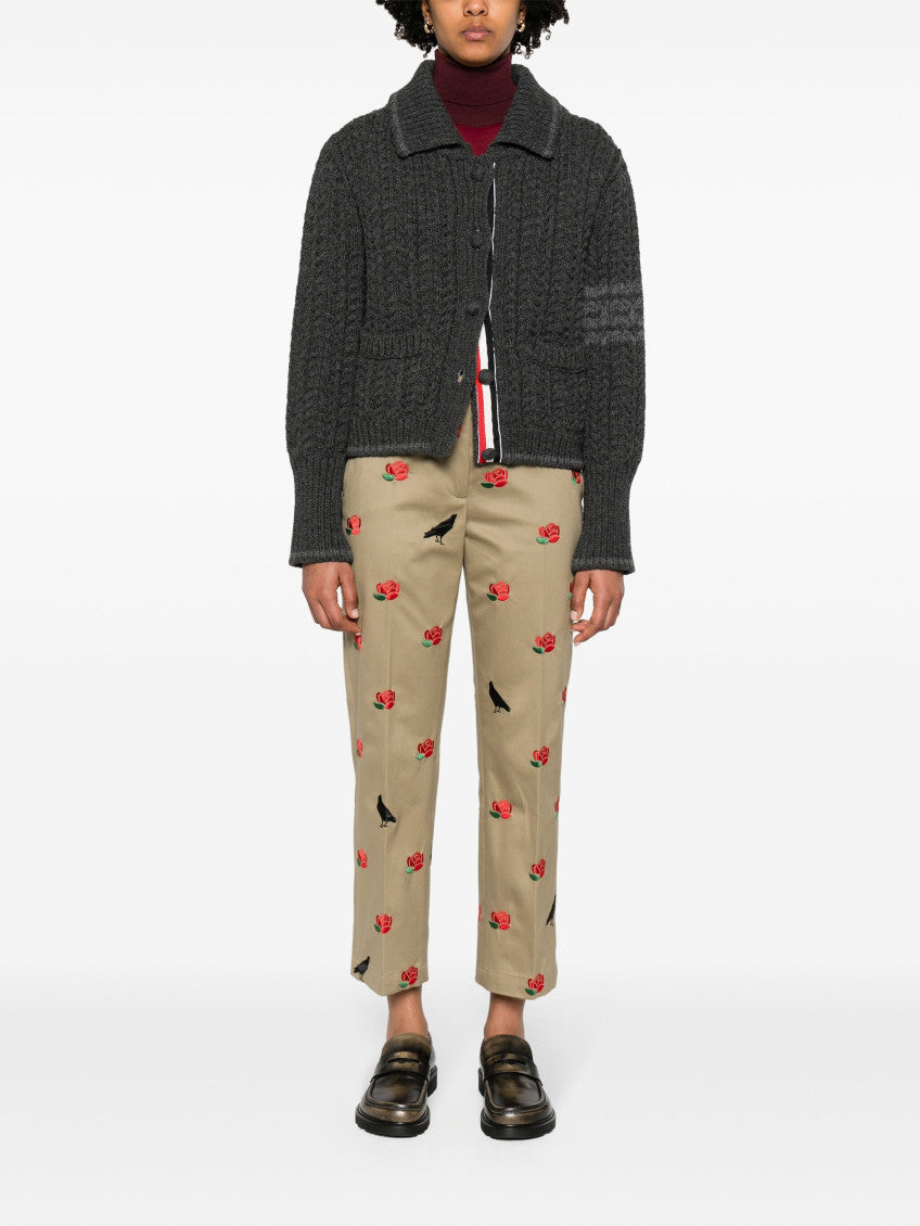 Brown Mid-rise Tailored Twill Trousers 2