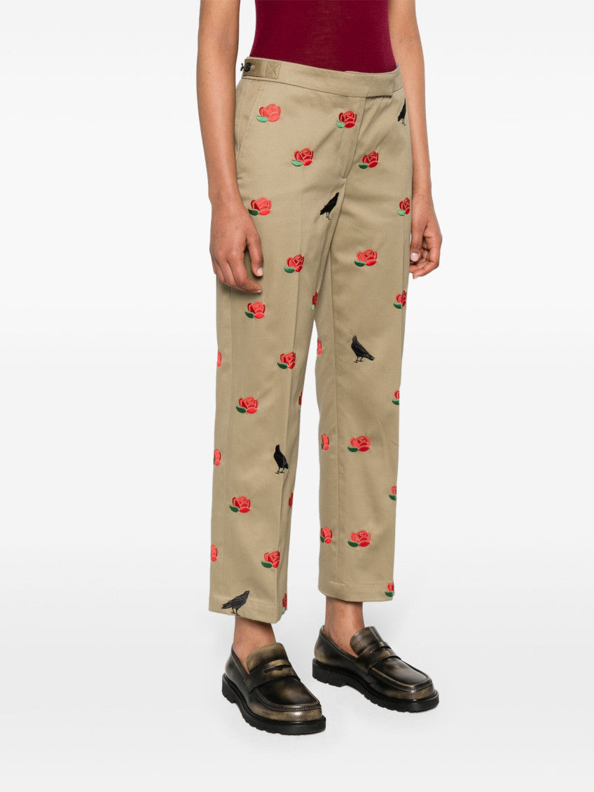 Brown Mid-rise Tailored Twill Trousers 3