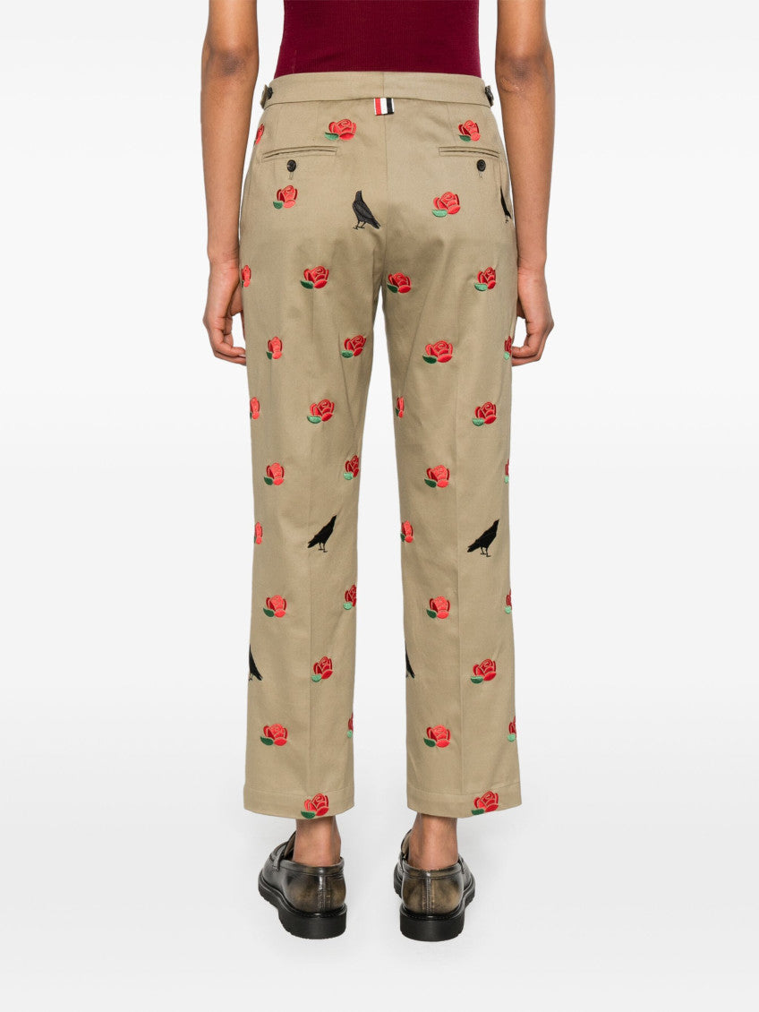 Brown Mid-rise Tailored Twill Trousers 4