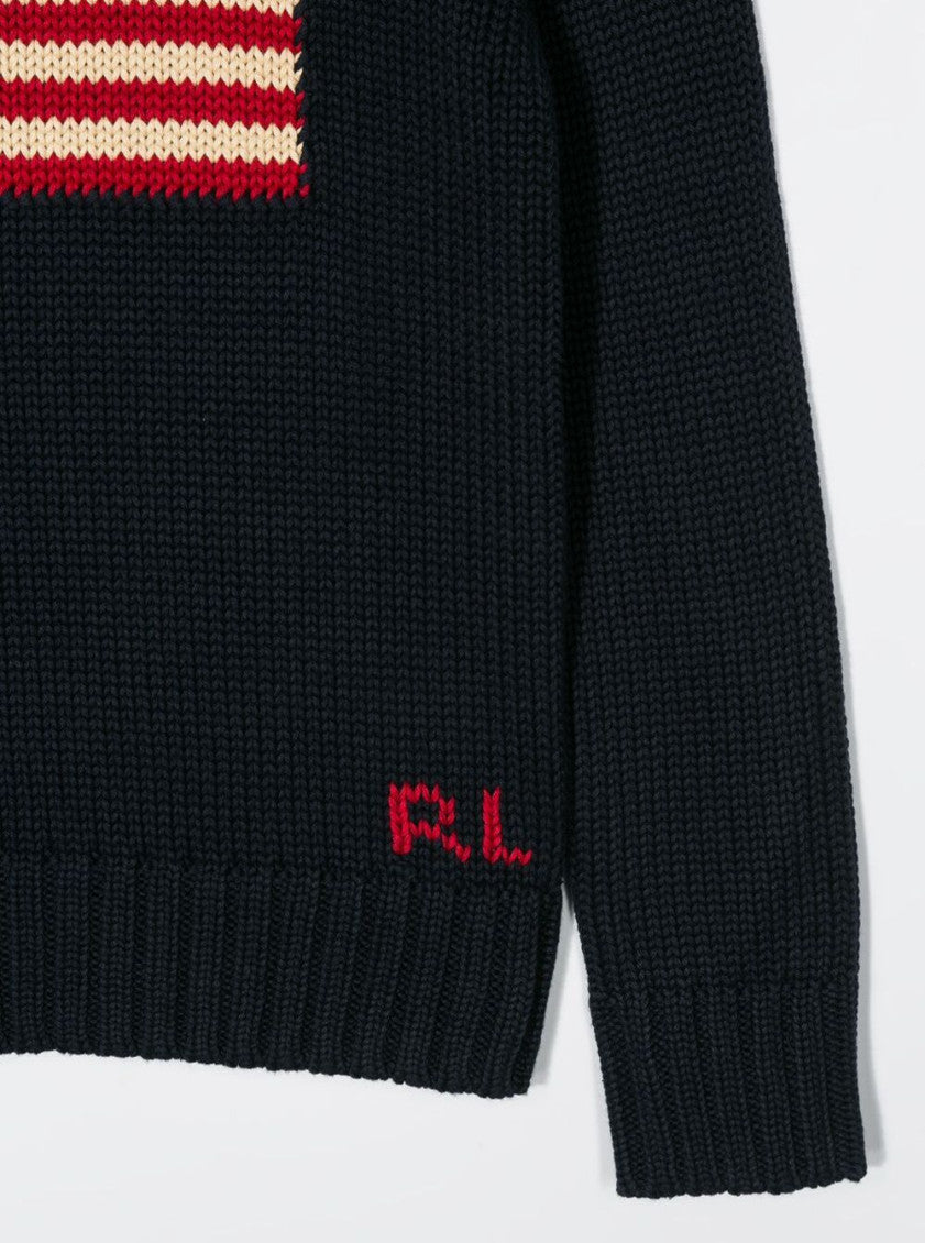 Boys Navy Blue Knitted Sweater 3