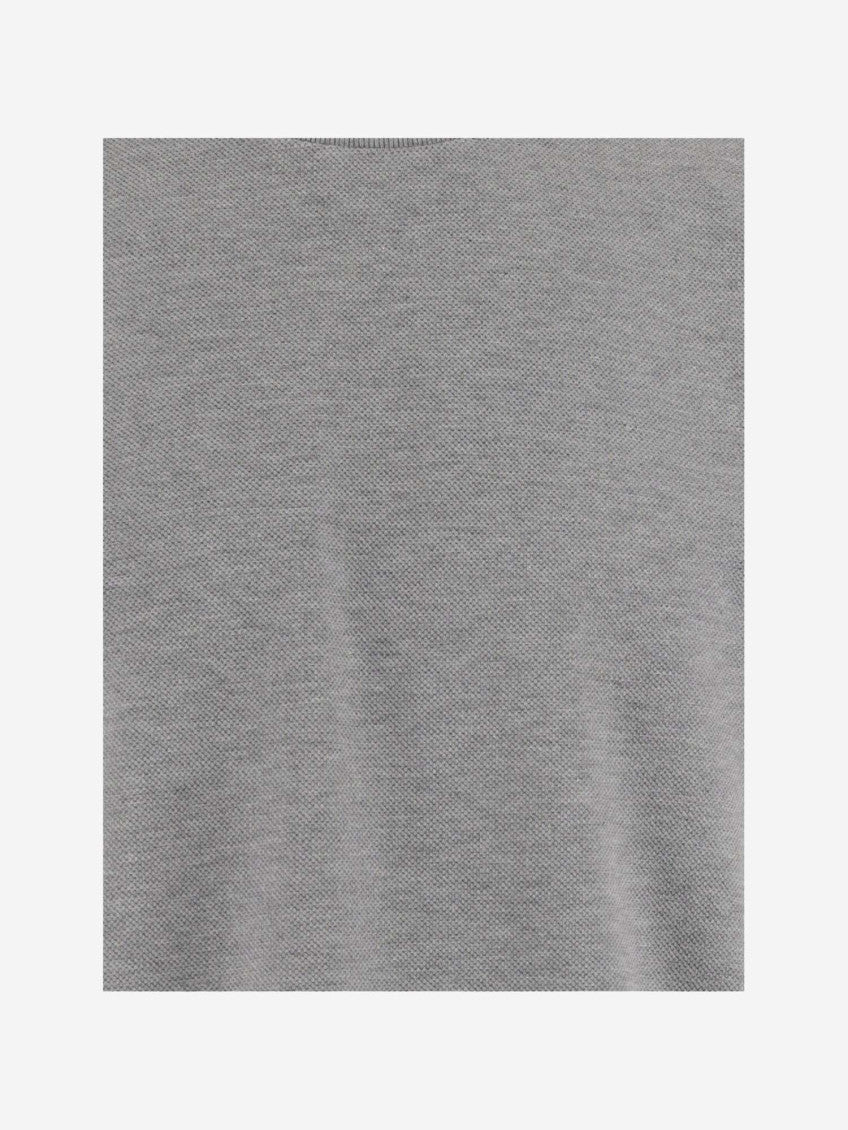 Light Grey Stripe-detail Cotton T-shirt 3