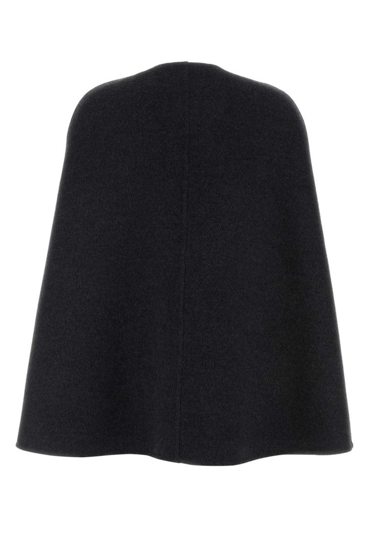 Dark Grey Wool Blend Cape 2