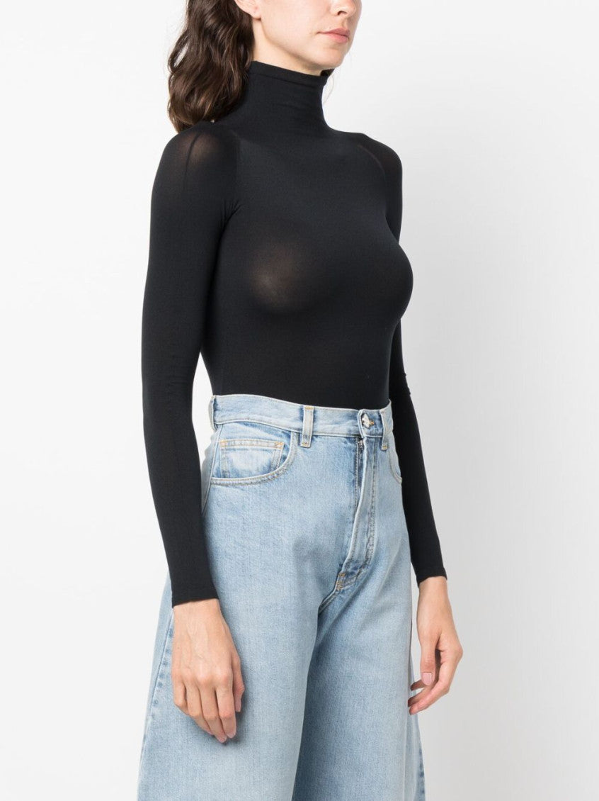 Black Bodysuit with high collar 5