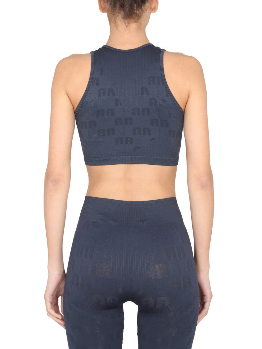 Navy Blue Logo Round Neck Top 2