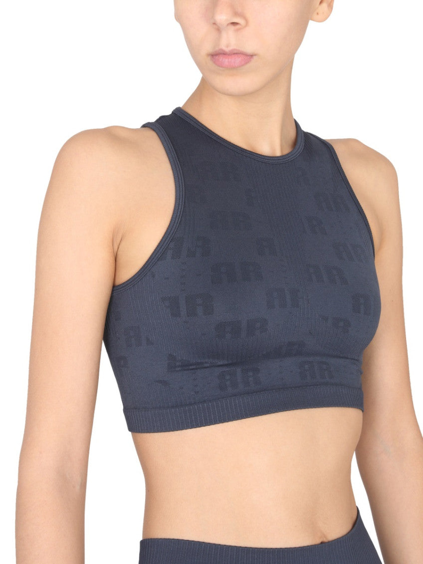 Navy Blue Logo Round Neck Top 3