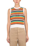 Multicolor Stripes Crew Neck Top 1
