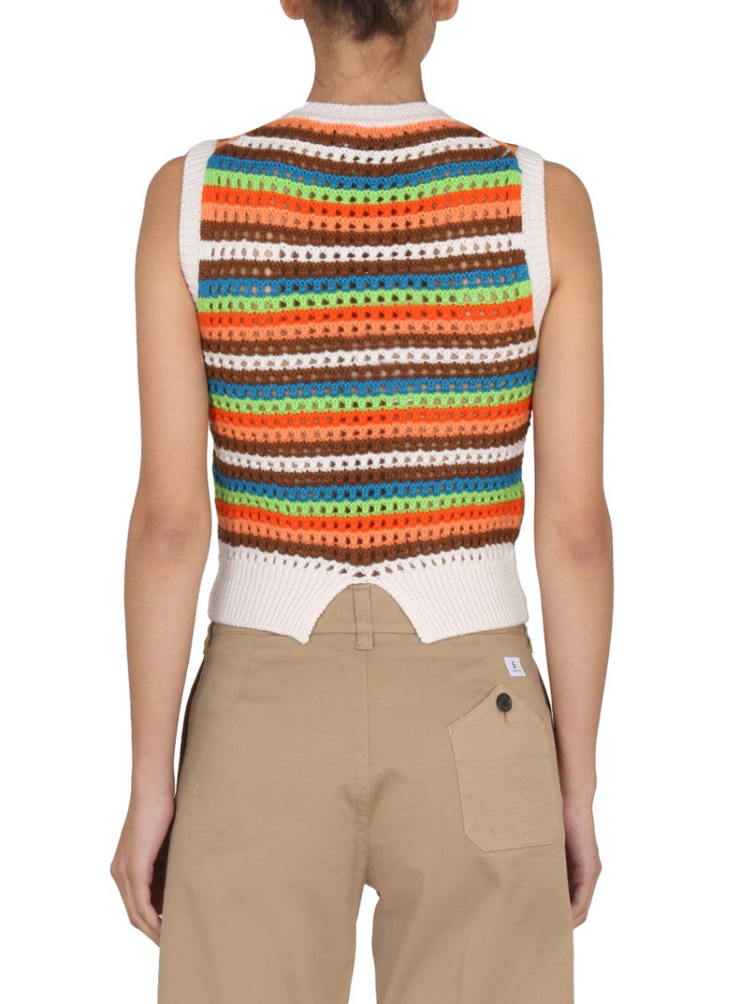 Multicolor Stripes Crew Neck Top 2