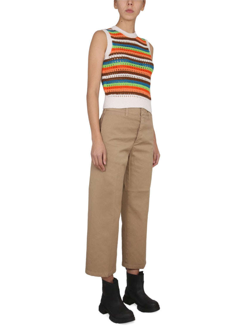 Multicolor Stripes Crew Neck Top 4