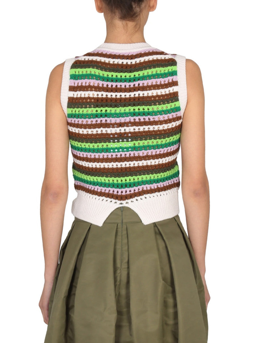 Multicolor Stripes Crew Neck Top 2