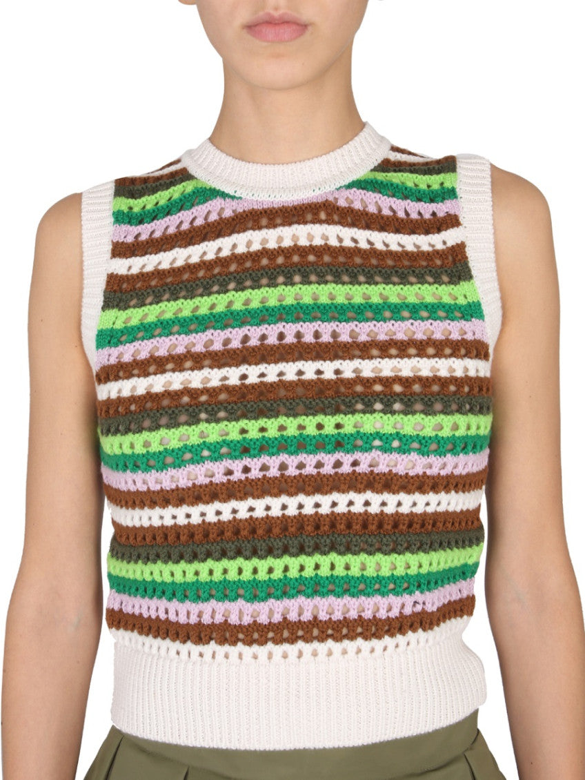 Multicolor Stripes Crew Neck Top 3