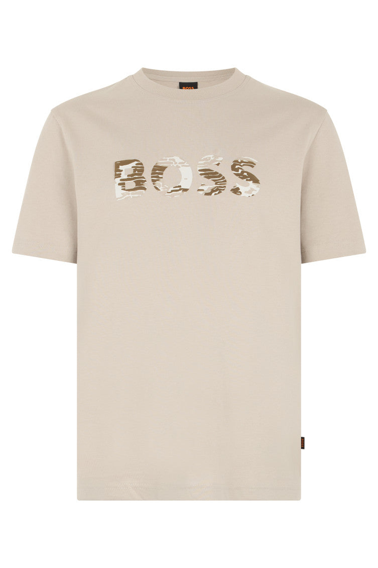 Beige Crew Neck T-Shirt 1