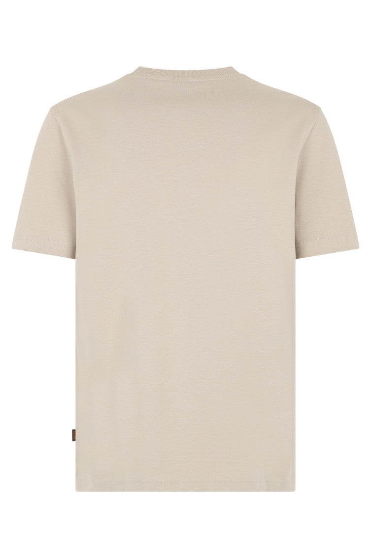 Beige Crew Neck T-Shirt 2