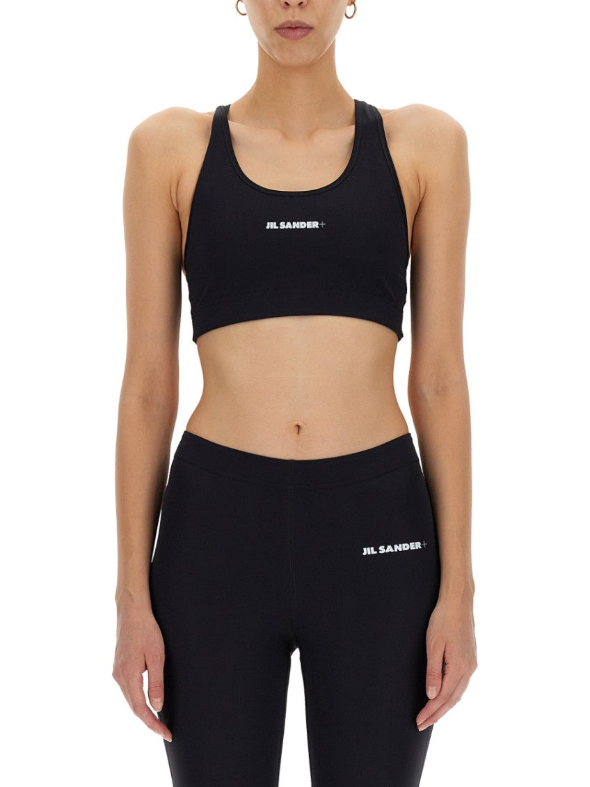 Black Logo Scoop Neck Top 1