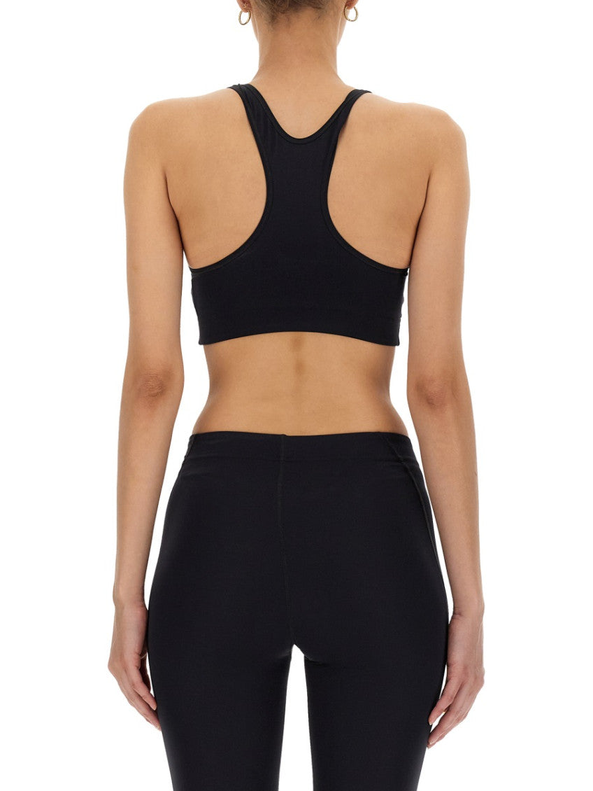 Black Logo Scoop Neck Top 2
