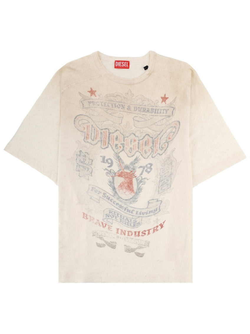 Beige Crew Neck T-Shirt 1