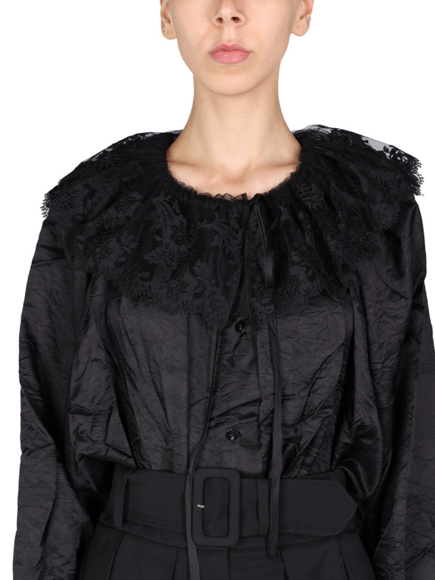 Black Embroidered Round Neck Top 3