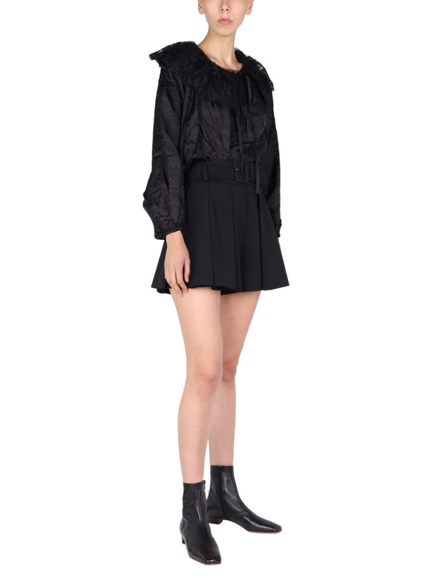 Black Embroidered Round Neck Top 4