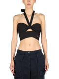 Black Solid Halter Neck Top 1