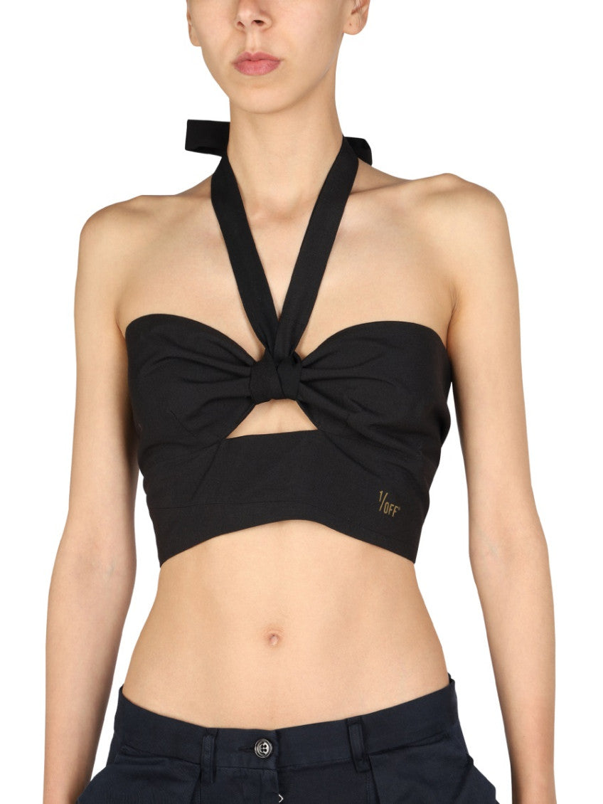 Black Solid Halter Neck Top 3