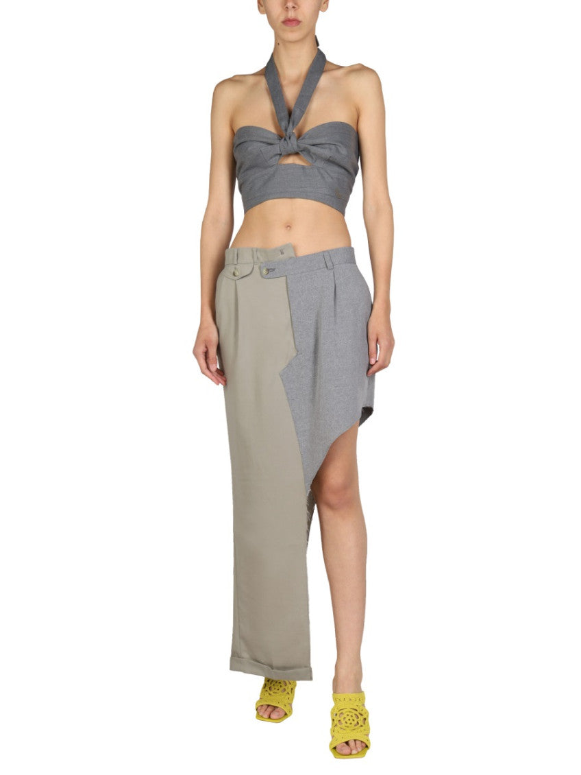 Grey Solid Halter Neck Top 4