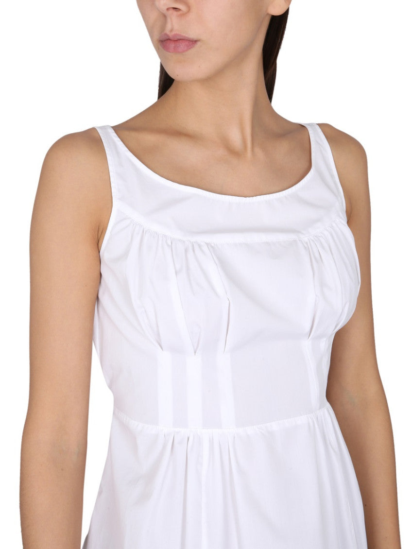 White Solid Scoop Neck Top 3