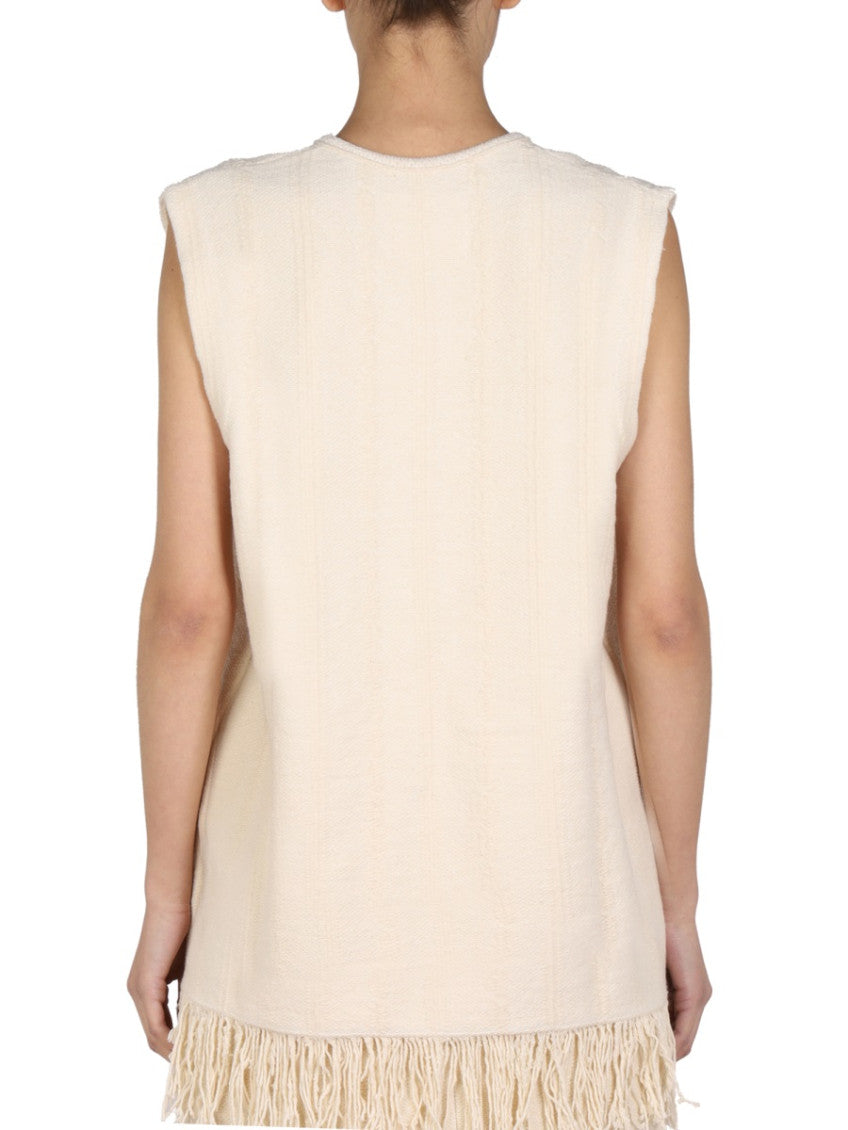 Light Brown Solid V Neck Top 2