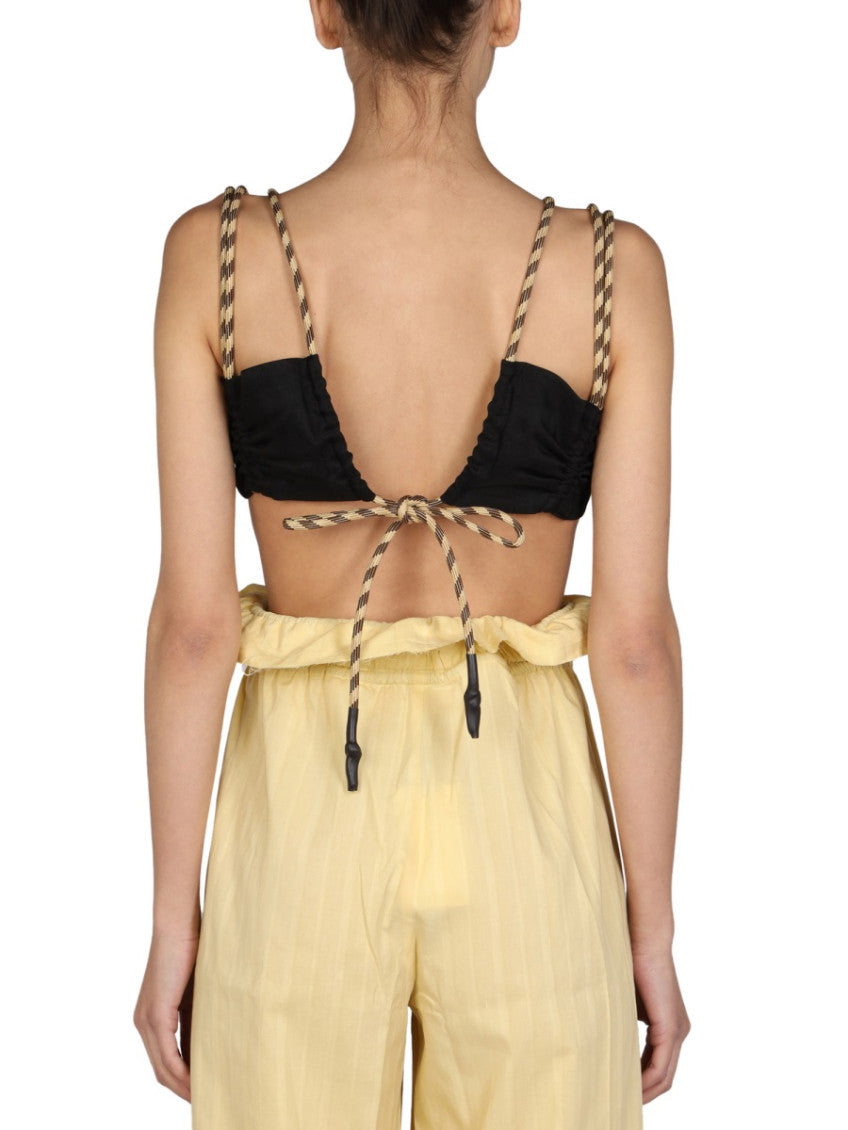 Black Solid V Neck Top 2