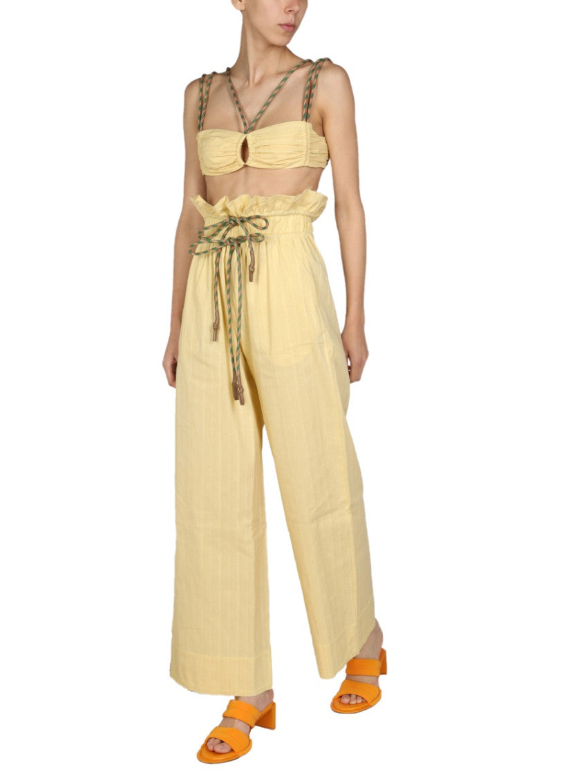 Yellow Solid V Neck Top 4
