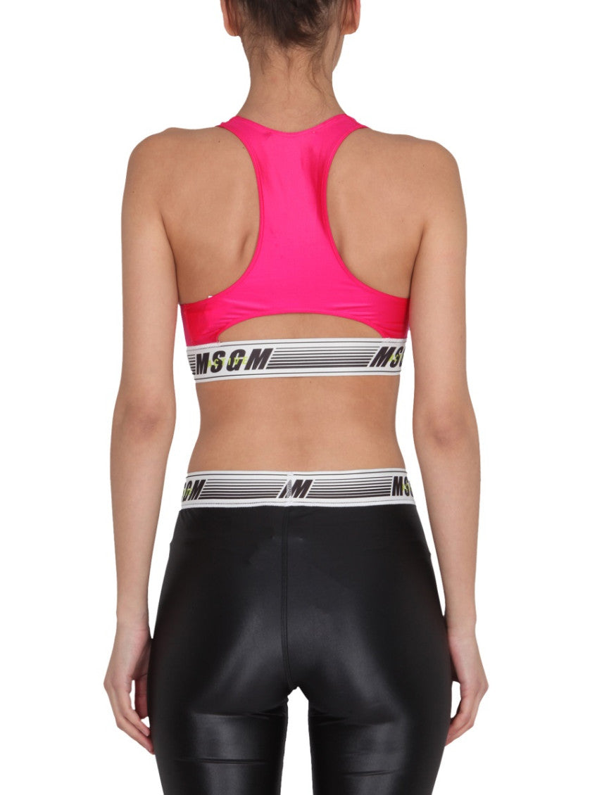 Fuchsia Logo Round Neck Top 2