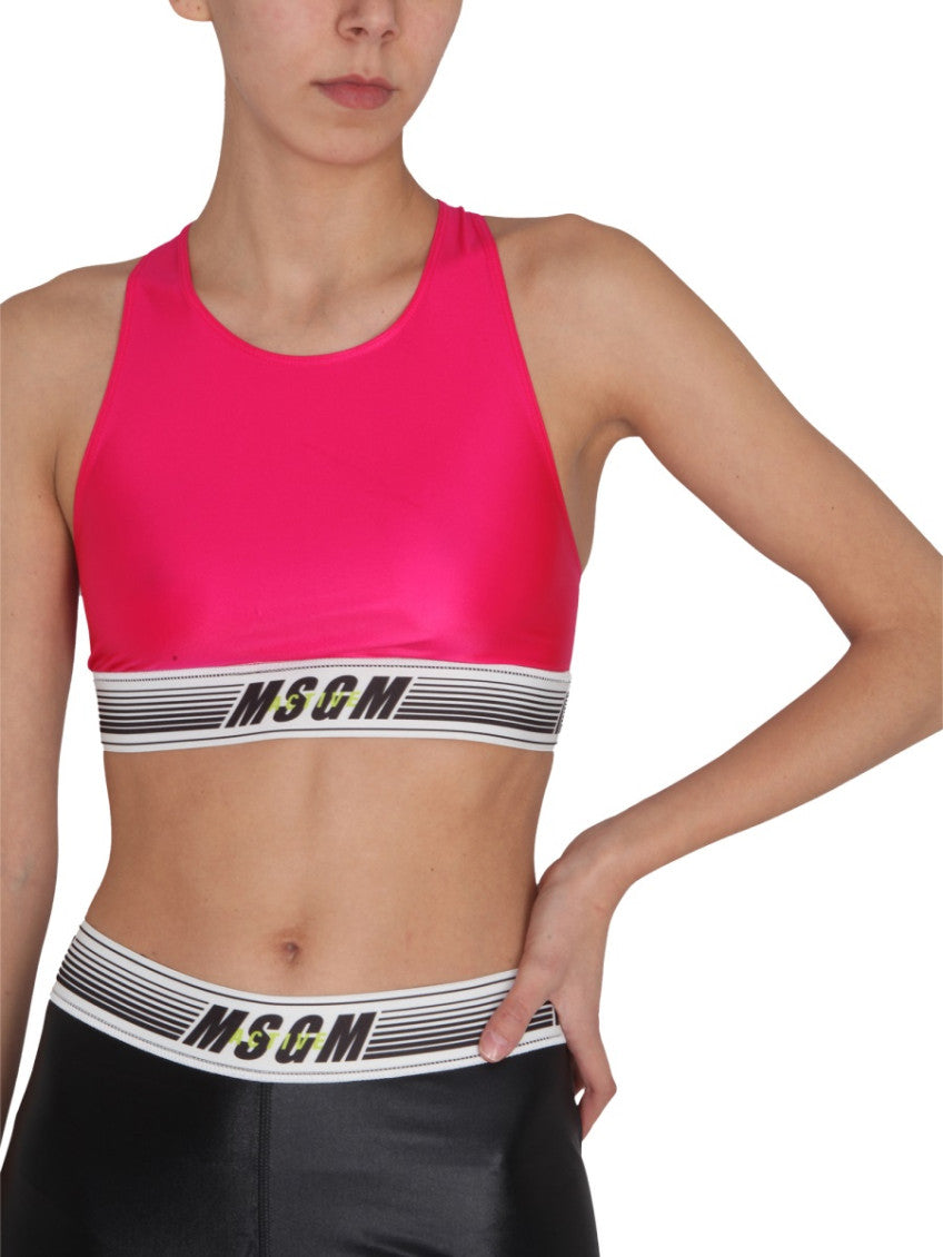 Fuchsia Logo Round Neck Top 3