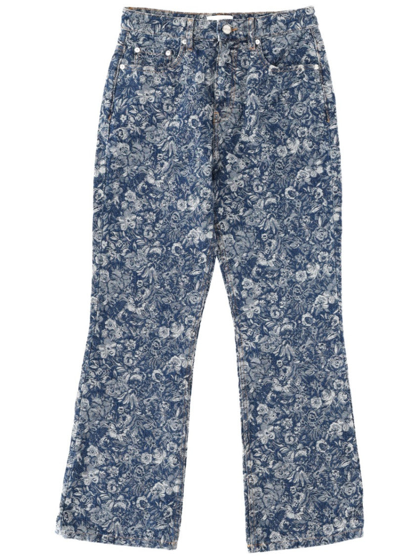Blue Straight Mid Rise Jeans 1