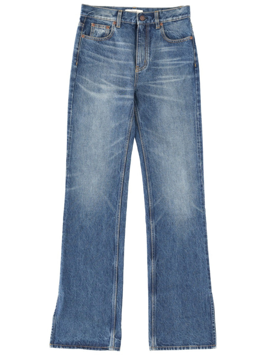 Denim Straight High Rise Jeans 1
