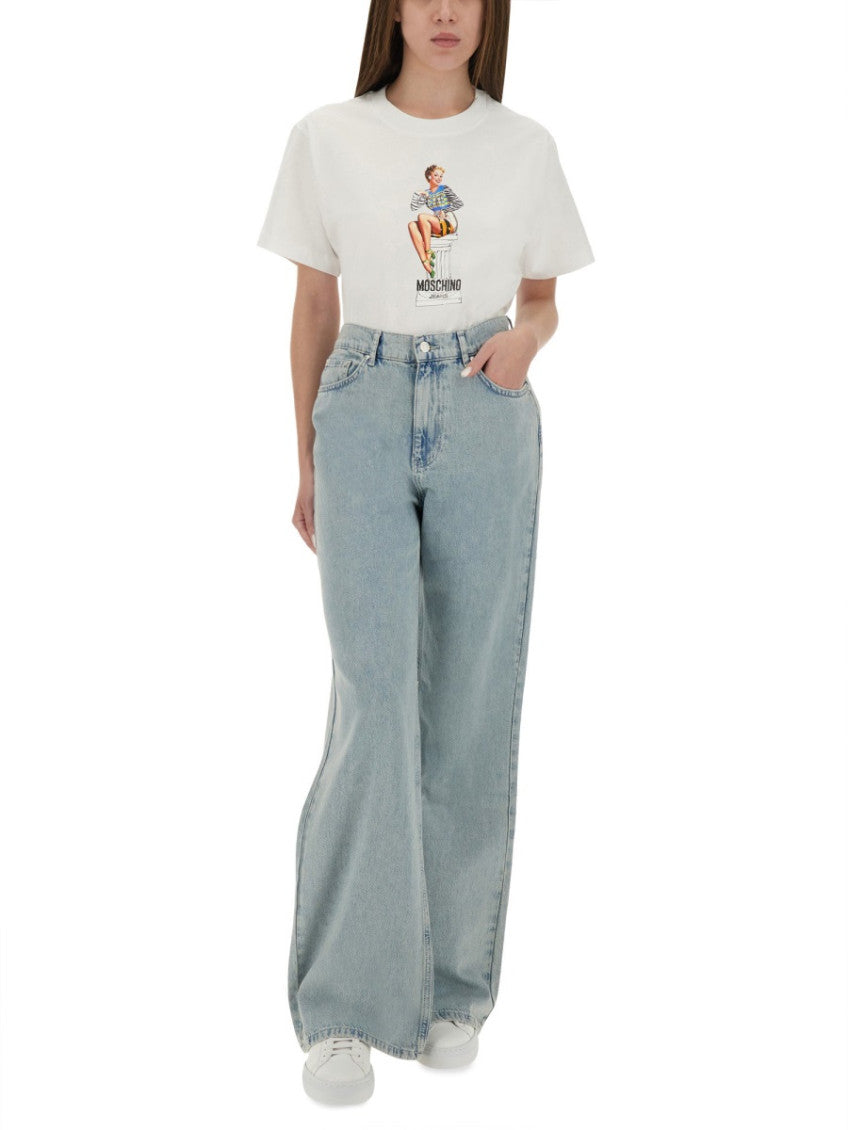 Denim Flared High Rise Jeans 2