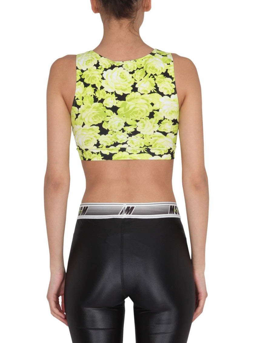 Yellow Floral Round Neck Top 2