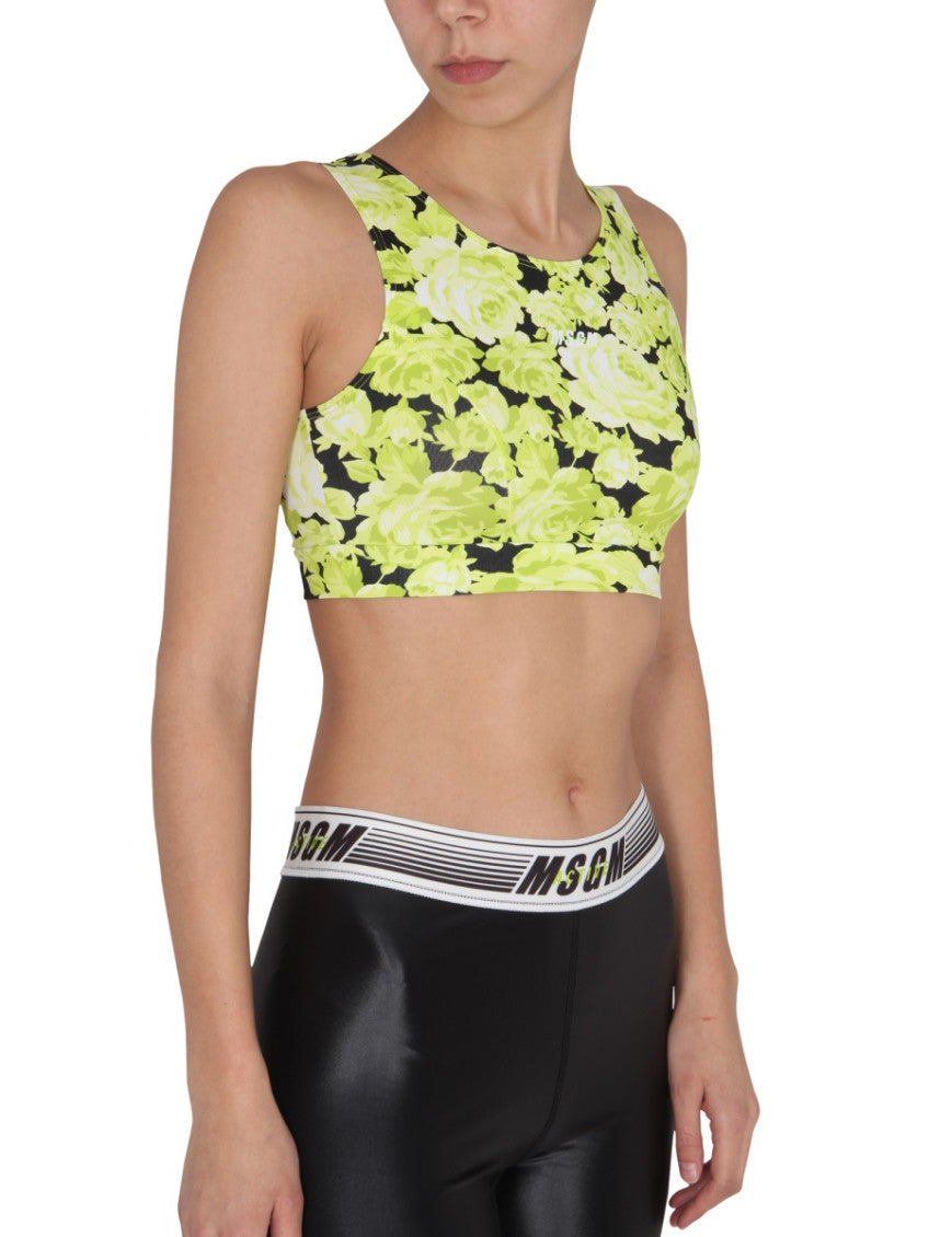 Yellow Floral Round Neck Top 3