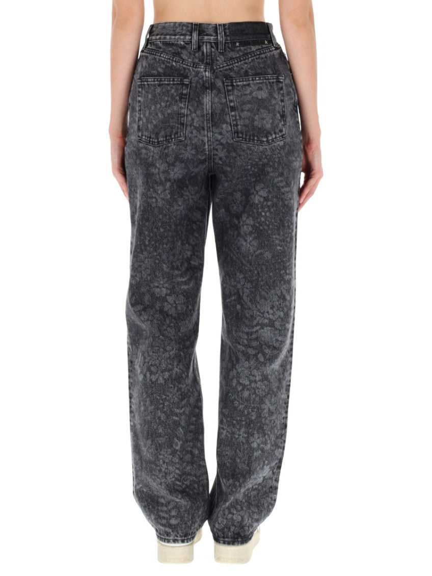 Black Floral Loose High Rise Jeans 2