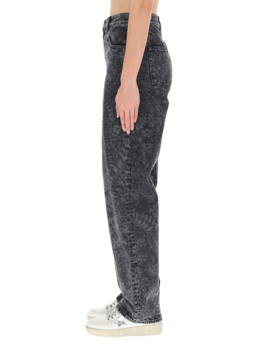 Black Floral Loose High Rise Jeans 3
