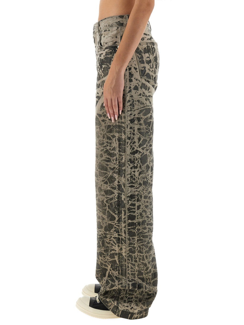 Black Printed Relaxed Mid Rise Jeans 3