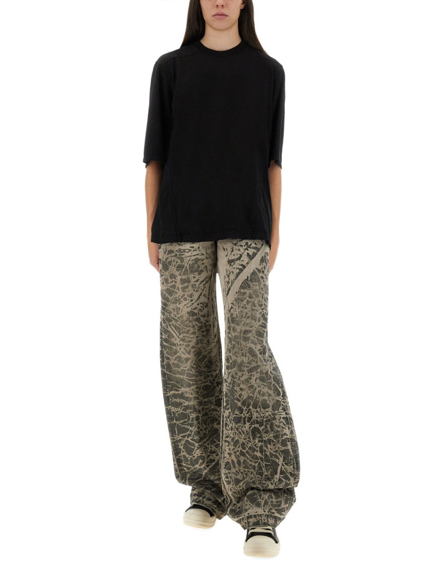 Black Printed Relaxed Mid Rise Jeans 4
