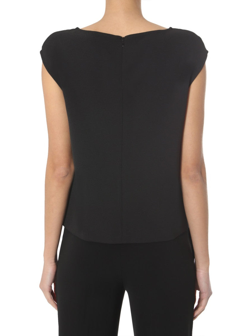 Black Printed Round Neck Top 2