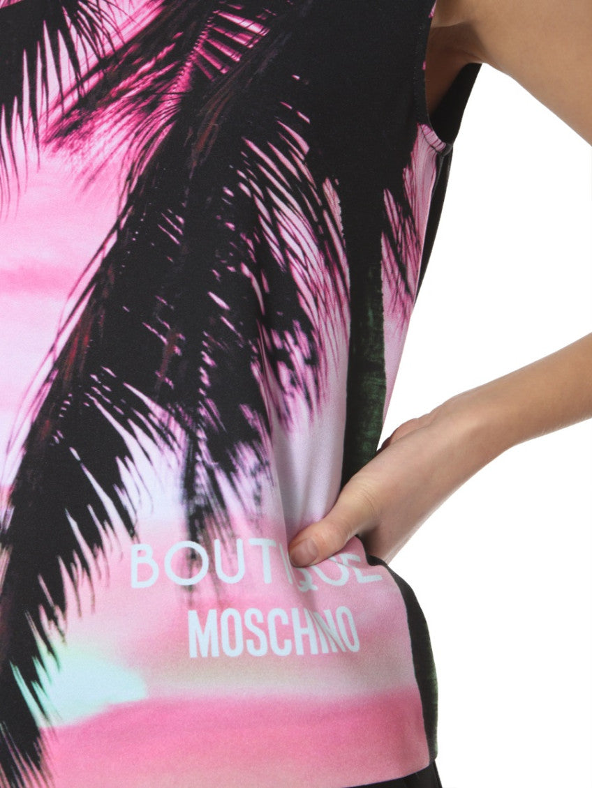 Black Printed Round Neck Top 3