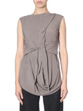 Grey Solid Boat Neck Top 1