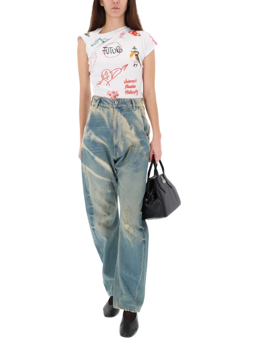 Denim Tapered High Rise Jeans 5