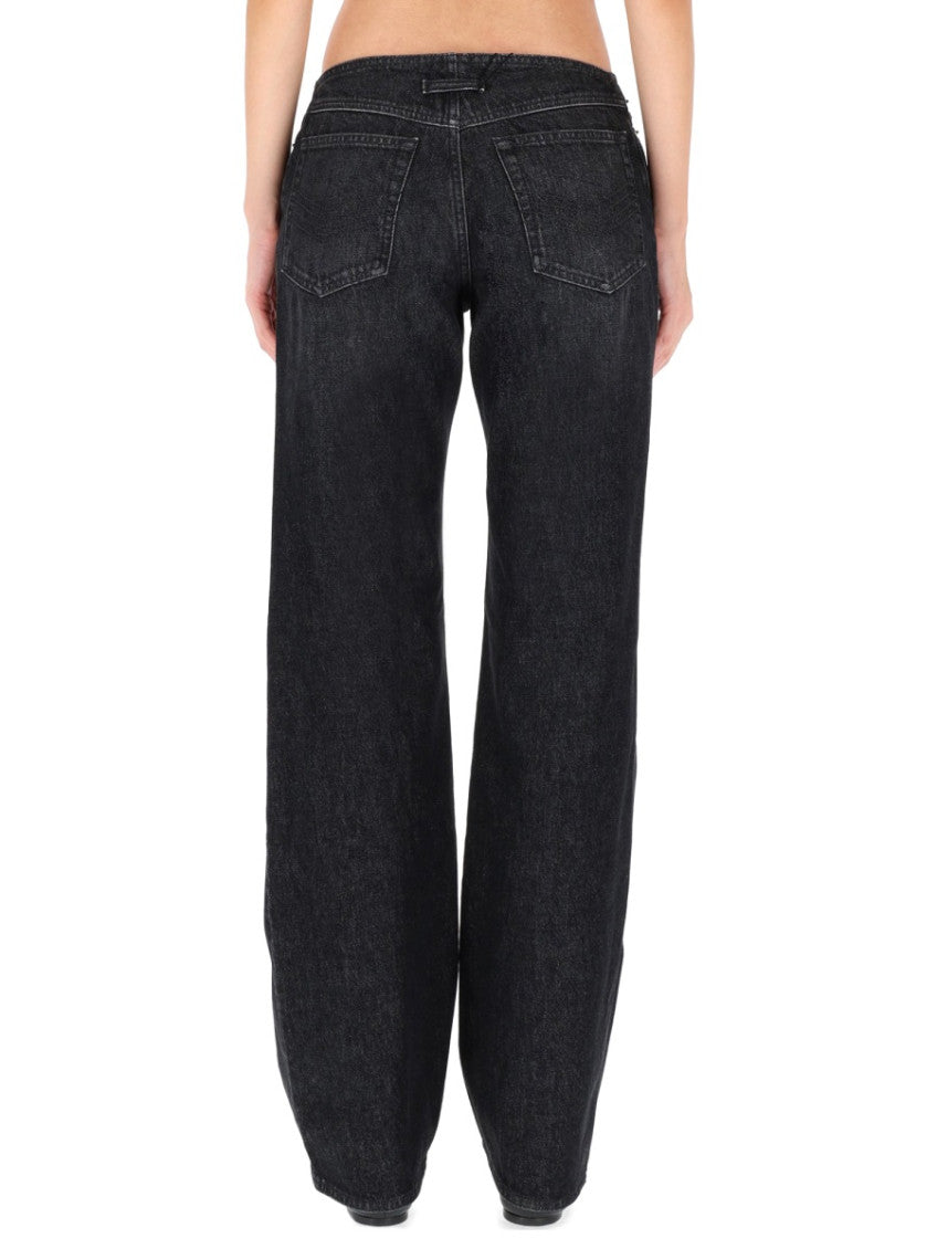 Black Straight Mid Rise Jeans 2