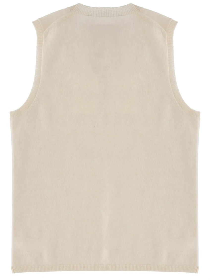 Beige Solid Crew Neck Top 2