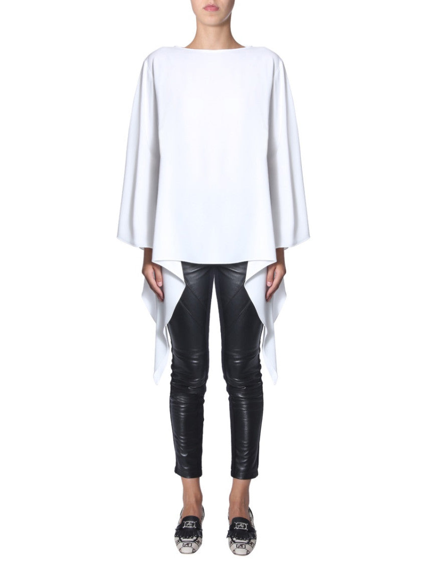 White Solid Boat Neck Top 1