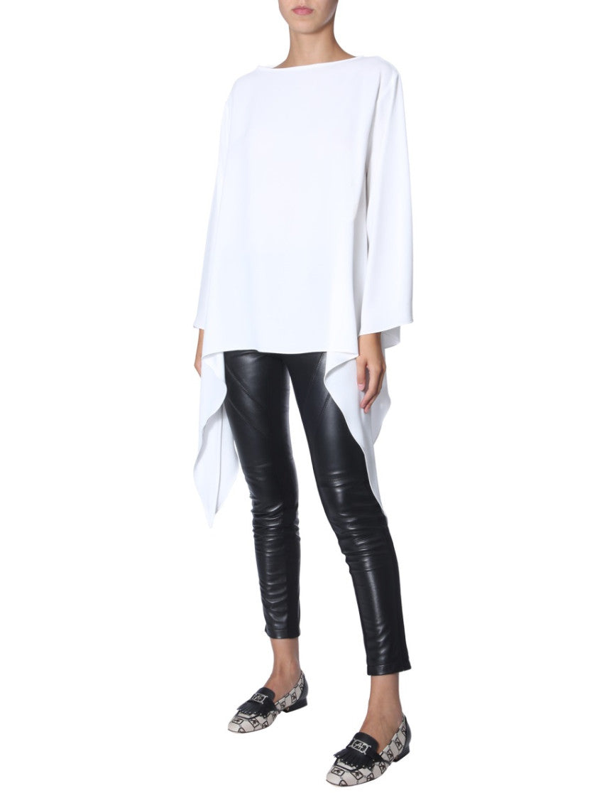 White Solid Boat Neck Top 4