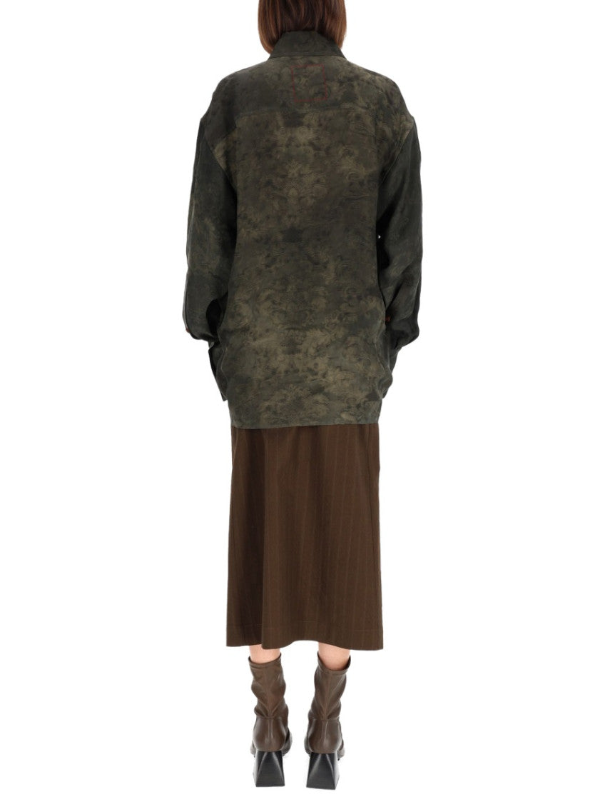 Olive Green Oversized Textured Shirt 2