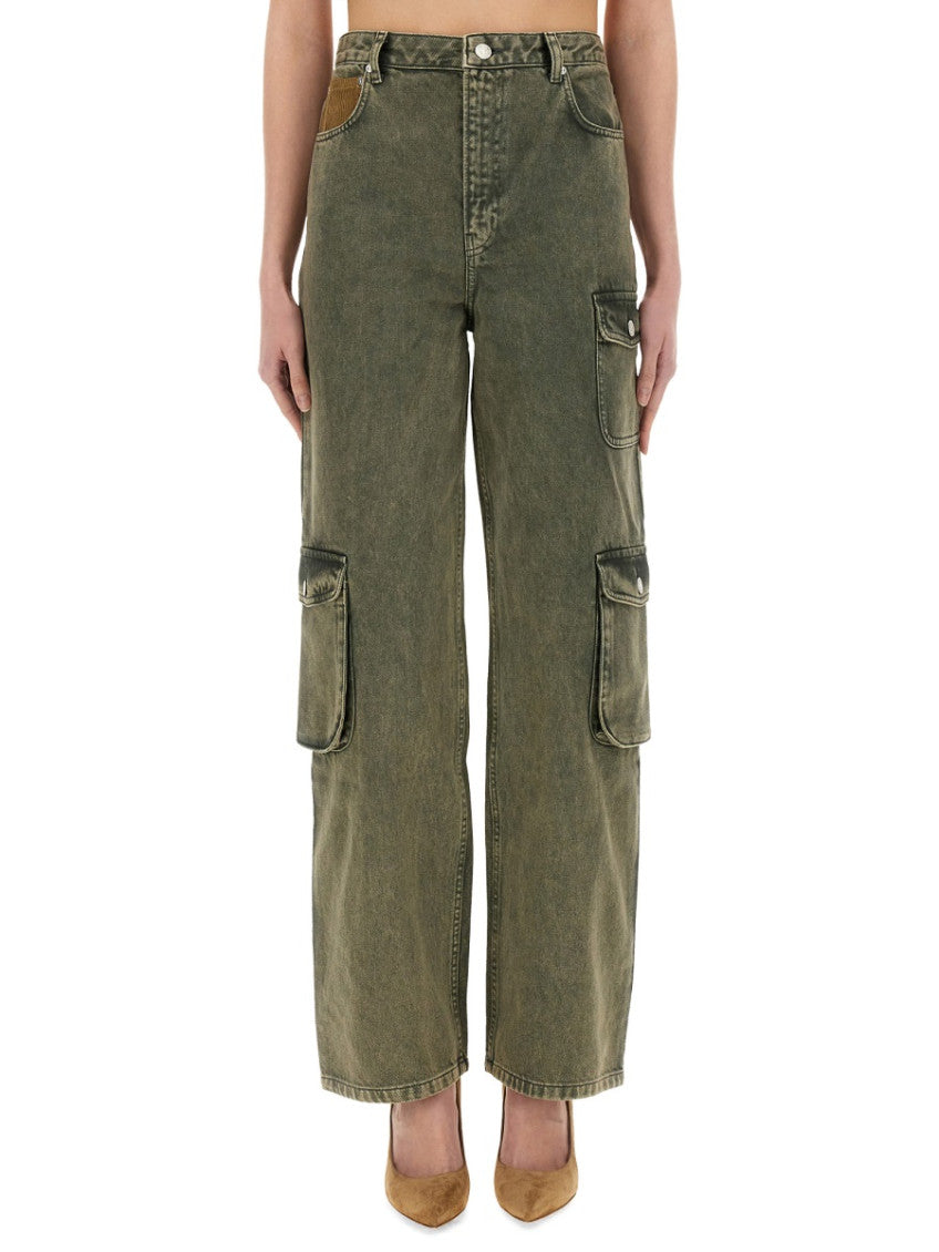 Khaki Relaxed High Rise Jeans 1
